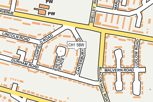 CH1 5BW map - OS OpenMap – Local (Ordnance Survey)