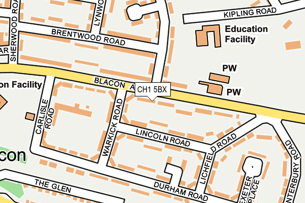 CH1 5BX map - OS OpenMap – Local (Ordnance Survey)