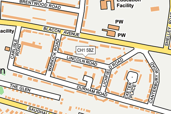 CH1 5BZ map - OS OpenMap – Local (Ordnance Survey)