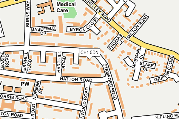 CH1 5DN map - OS OpenMap – Local (Ordnance Survey)