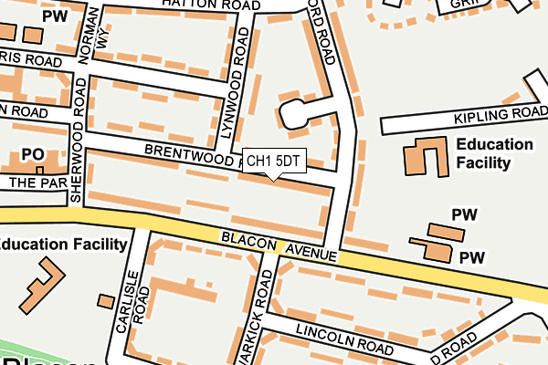 CH1 5DT map - OS OpenMap – Local (Ordnance Survey)