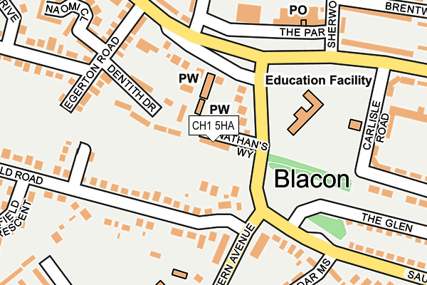 CH1 5HA map - OS OpenMap – Local (Ordnance Survey)