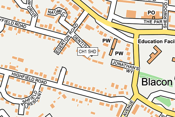 CH1 5HD map - OS OpenMap – Local (Ordnance Survey)