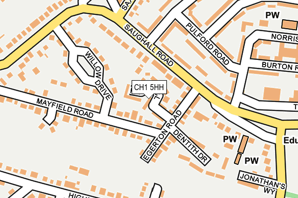 CH1 5HH map - OS OpenMap – Local (Ordnance Survey)