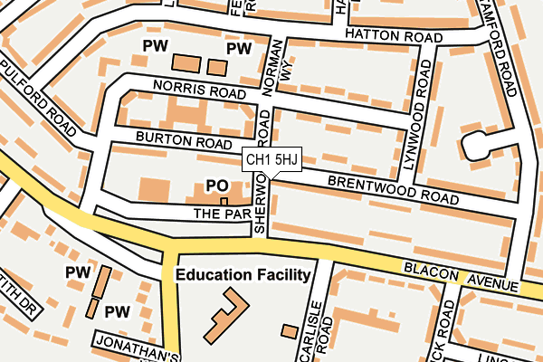 CH1 5HJ map - OS OpenMap – Local (Ordnance Survey)