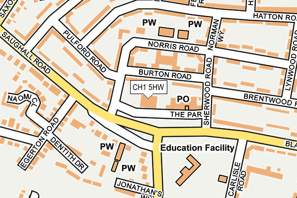 CH1 5HW map - OS OpenMap – Local (Ordnance Survey)