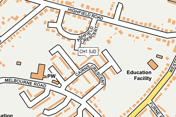 CH1 5JD map - OS OpenMap – Local (Ordnance Survey)