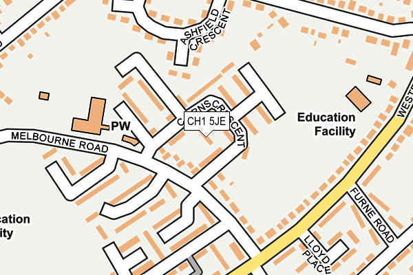 CH1 5JE map - OS OpenMap – Local (Ordnance Survey)