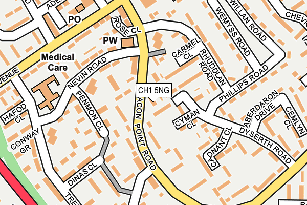 CH1 5NG map - OS OpenMap – Local (Ordnance Survey)