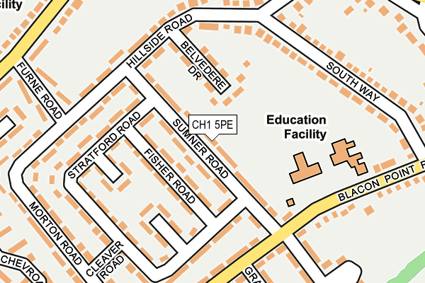 CH1 5PE map - OS OpenMap – Local (Ordnance Survey)