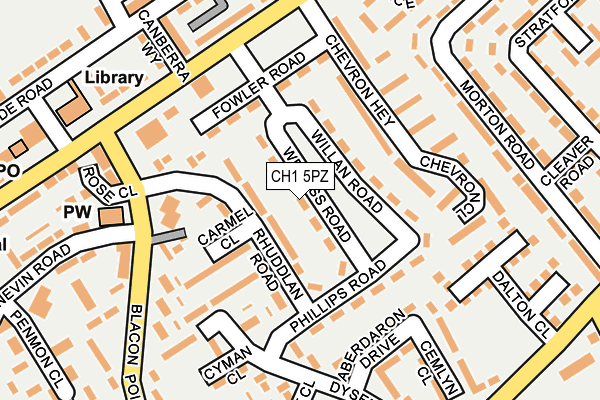 CH1 5PZ map - OS OpenMap – Local (Ordnance Survey)