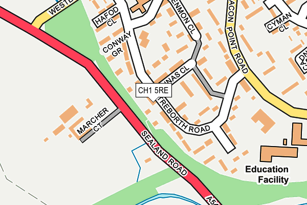 CH1 5RE map - OS OpenMap – Local (Ordnance Survey)