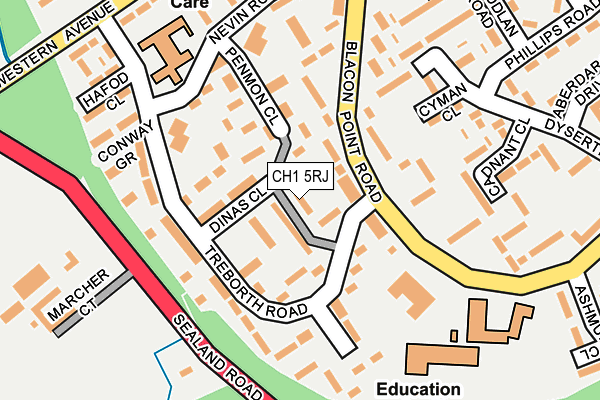 CH1 5RJ map - OS OpenMap – Local (Ordnance Survey)