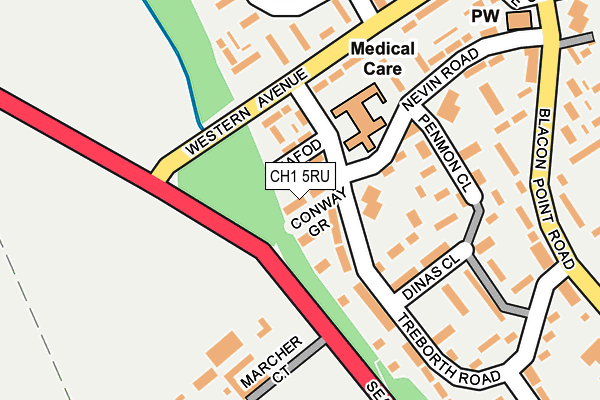 CH1 5RU map - OS OpenMap – Local (Ordnance Survey)