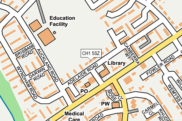 CH1 5SZ map - OS OpenMap – Local (Ordnance Survey)