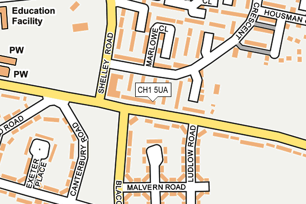 CH1 5UA map - OS OpenMap – Local (Ordnance Survey)