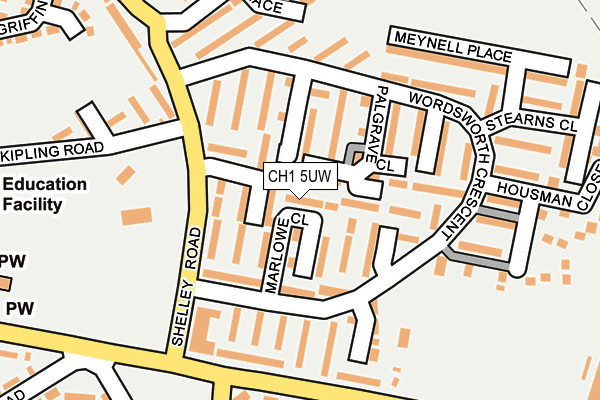 CH1 5UW map - OS OpenMap – Local (Ordnance Survey)