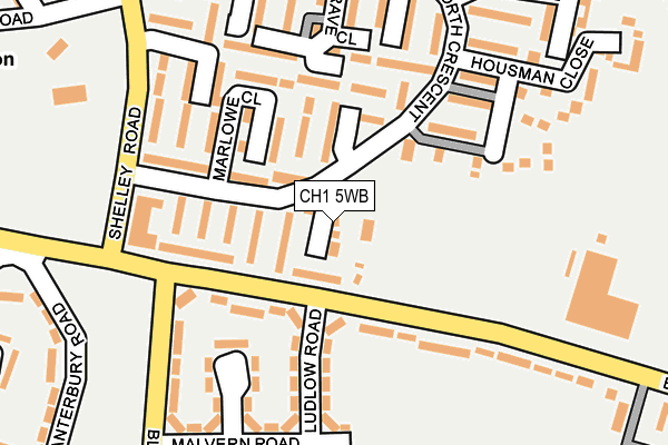 CH1 5WB map - OS OpenMap – Local (Ordnance Survey)