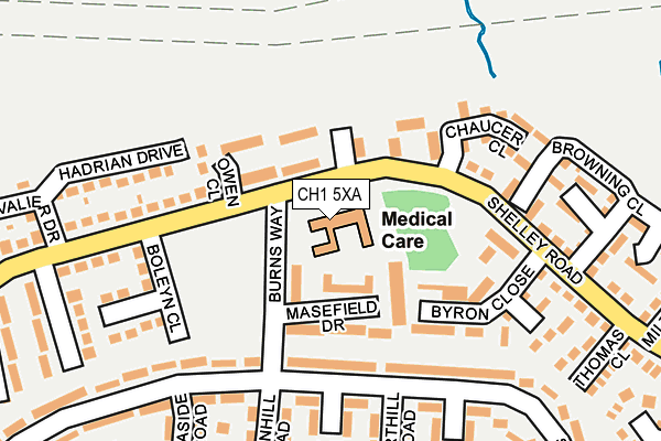 CH1 5XA map - OS OpenMap – Local (Ordnance Survey)