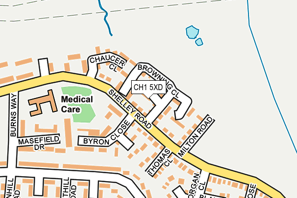 CH1 5XD map - OS OpenMap – Local (Ordnance Survey)