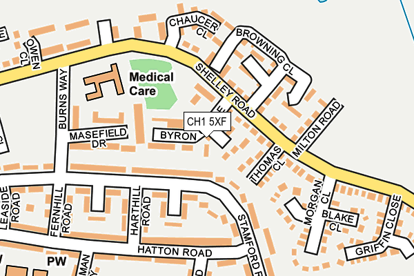 CH1 5XF map - OS OpenMap – Local (Ordnance Survey)