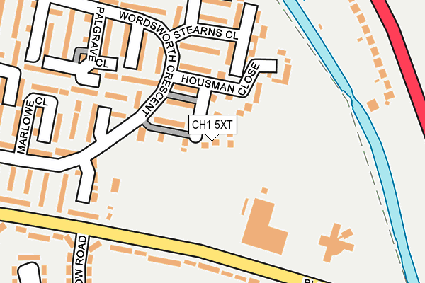 CH1 5XT map - OS OpenMap – Local (Ordnance Survey)