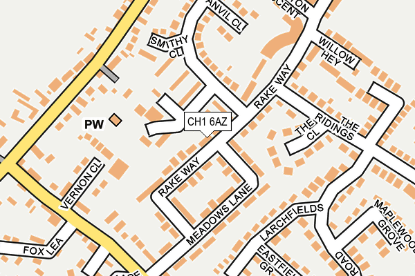 CH1 6AZ map - OS OpenMap – Local (Ordnance Survey)