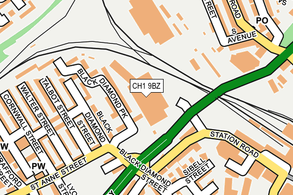 CH1 9BZ map - OS OpenMap – Local (Ordnance Survey)