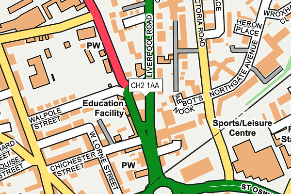 CH2 1AA map - OS OpenMap – Local (Ordnance Survey)