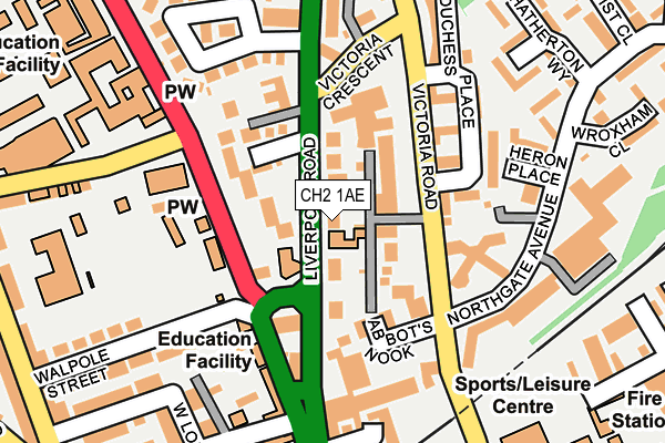 CH2 1AE map - OS OpenMap – Local (Ordnance Survey)