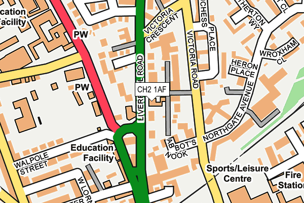 CH2 1AF map - OS OpenMap – Local (Ordnance Survey)