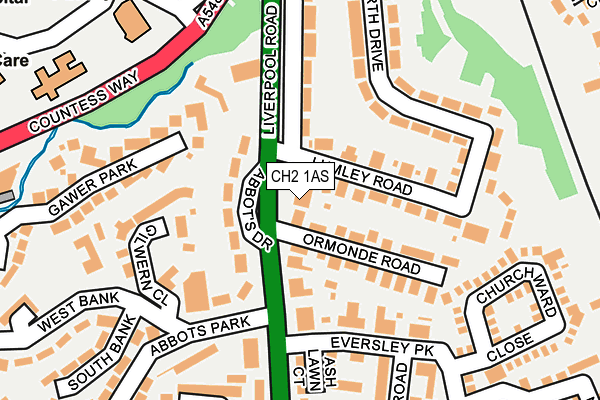 CH2 1AS map - OS OpenMap – Local (Ordnance Survey)