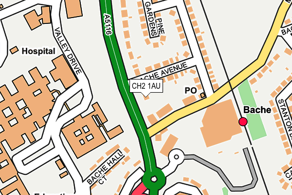 CH2 1AU map - OS OpenMap – Local (Ordnance Survey)