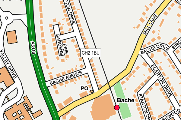 CH2 1BU map - OS OpenMap – Local (Ordnance Survey)