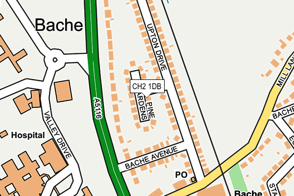 CH2 1DB map - OS OpenMap – Local (Ordnance Survey)