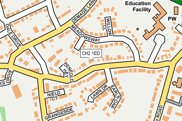 CH2 1ED map - OS OpenMap – Local (Ordnance Survey)