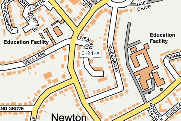 CH2 1HA map - OS OpenMap – Local (Ordnance Survey)