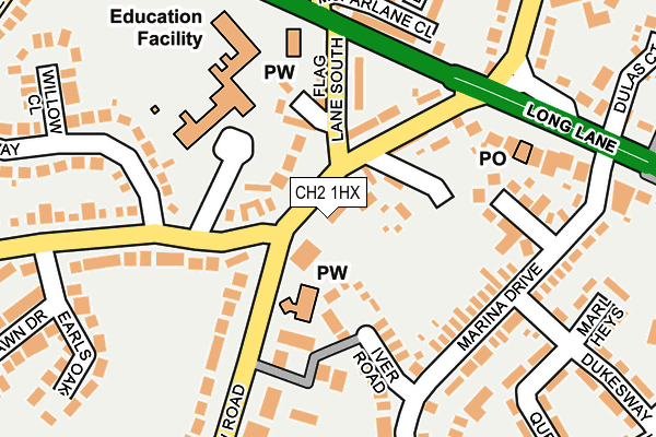 CH2 1HX map - OS OpenMap – Local (Ordnance Survey)