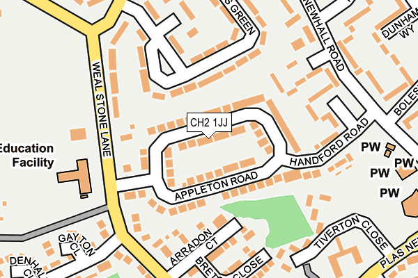 CH2 1JJ map - OS OpenMap – Local (Ordnance Survey)