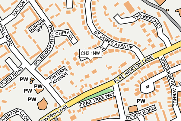 CH2 1NW map - OS OpenMap – Local (Ordnance Survey)