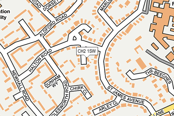 CH2 1SW map - OS OpenMap – Local (Ordnance Survey)