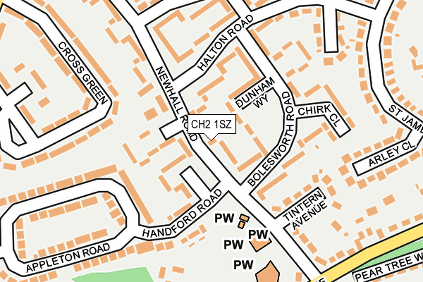 CH2 1SZ map - OS OpenMap – Local (Ordnance Survey)