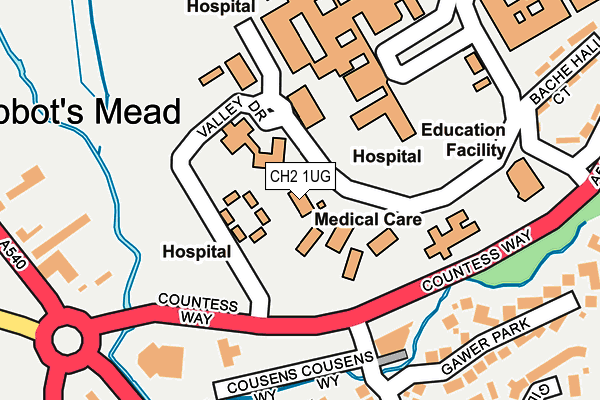 CH2 1UG map - OS OpenMap – Local (Ordnance Survey)