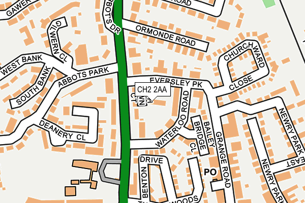 CH2 2AA map - OS OpenMap – Local (Ordnance Survey)