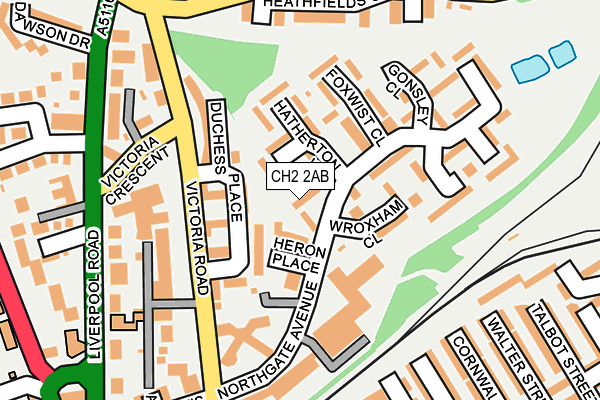 CH2 2AB map - OS OpenMap – Local (Ordnance Survey)