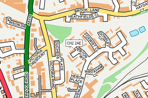 CH2 2AE map - OS OpenMap – Local (Ordnance Survey)