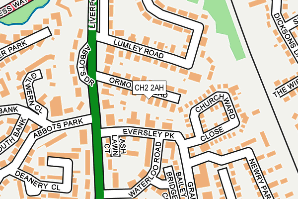 CH2 2AH map - OS OpenMap – Local (Ordnance Survey)