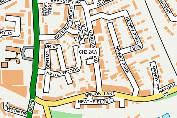 CH2 2AW map - OS OpenMap – Local (Ordnance Survey)