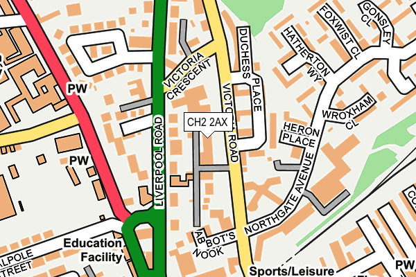 CH2 2AX map - OS OpenMap – Local (Ordnance Survey)