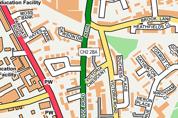 CH2 2BA map - OS OpenMap – Local (Ordnance Survey)
